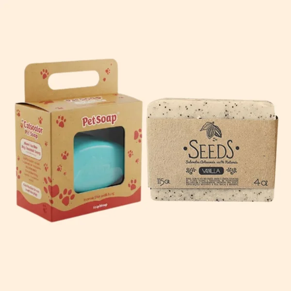 kraft soap boxes with kraft printed soap sleeve